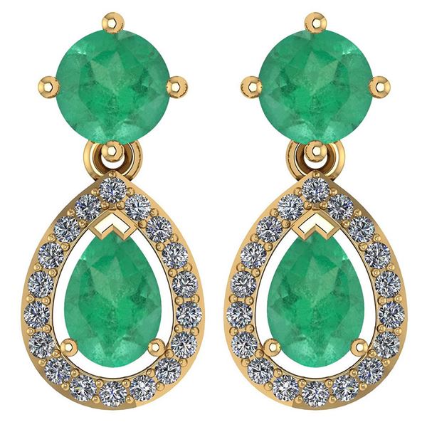 Certified 2.19 CTW Emerald And Diamond 14k Yellow Gold