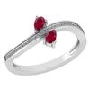 Image 1 : Certified 0.50 Ctw Ruby And Diamond 18K White Gold Ring