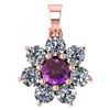 Certified 0.93 Ctw Amethyst And Diamond 14k Rose Gold H