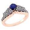Image 1 : Certified 0.95 Ctw Blue Sapphire And Diamond VS/SI1 Hal