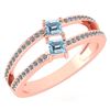 Certified 0.60 Ctw Blue Topaz And Diamond 14k Rose Gold