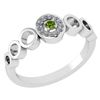 Certified 0.09 Ctw Peridot And Diamond 14k White Gold H