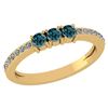 Certified 0.23 Ctw Fancy Blue Diamond 18k Yellow Halo G