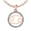 Certified 0.16 Ctw SI2/I1 Diamond 14K Rose Gold Zodiac