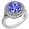 Certified 4.13 Ctw Tanzanite And Diamond VS/SI1 Engagem