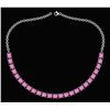 Certified 18.75 Ctw Pink Tourmaline Princess Shape Neck