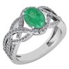 Certified 1.79 Ctw Emerald And Diamond VS/SI1 Ring 14K