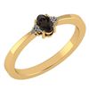 Certified 0.24 CTW Smoky Quarzt And Diamond 14k Yellow