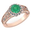 Certified 1.89 Ctw Emerlad And Diamond Wedding/Engageme
