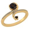 Certified 0.85 Ctw Smoky Quarzt And Diamond 14k Yellow