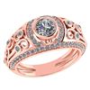 Certified 1.08 Ctw Diamond Wedding/Engagement 14K Rose
