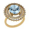 Certified 4.33 Ctw I2/I3 Blue Topaz And Diamond 14K Yel