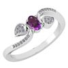 Certified 0.28 CTW Amethyst And Diamond 14k White Gold