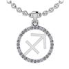 Certified 0.19 Ctw SI2/I1 Diamond 14K White Gold Zodiac