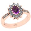 Image 1 : Certified 1.23 Ctw I2/I3 Amethyst And Diamond 10K Rose