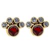 Certified 15.50 Ctw Garnet And Diamond SI2/I1 Earrings
