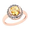 Image 1 : Certified 1.62 Ctw i2/i3 Citrine And Diamond 10k Rose G