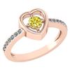 Certified 0.33 Ctw Treated Fancy Yellow Diamond 14K Ros