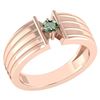 Certified 0.20 Ctw Green Amethyst Solitaire Ring 18K Ro