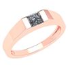 Certified 0.35 Ctw Diamond 14k Rose Gold Halo Mens Ring