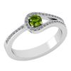 Image 1 : Certified 1.30 Ctw Peridot And Diamond 14k White Gold H