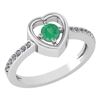Image 1 : Certified 0.33 Ctw Emerald And Diamond 14K White Gold R