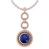 Certified 6.84 Ctw Blue Sapphire Necklace For womens Ne
