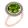 Certified 5.95 Ctw Peridot And Diamond VS/SI1 Halo Ring