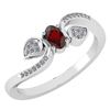 Certified 0.28 CTW Garnet And Diamond 14k White Gold Ha