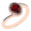 Certified 1.44 Ctw Garnet And Diamond 14k Rose Gold Hal
