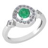 Certified 0.77 Ctw Emerald And Diamond 14K White Gold R