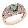 Certified 1.58 Ctw Green Amethyst And Diamond Wedding/E