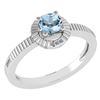 Certified 0.37 Ctw Aquamarine And Diamond 14k White Gol