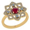 Image 1 : Certified 1.21 Ctw SI2/I1 Ruby And Diamond 14K Yellow G