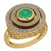 Certified 0.87 Ctw Emerald And Diamond Wedding/Engageme