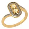 Certified 0.68 Ctw Citrine And Diamond 14k Yellow Gold