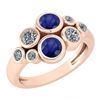Certified 1.16 Ctw Blue Sapphire And Diamond 14K Rose G