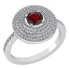 Certified 0.99 CTW Garnet And Diamond 14k White Gold Ha