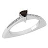 Certified 0.35 Ctw Smoky Quarzt And Diamond 14k White G