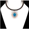 Certified 49.43 Ctw Blue Topaz & Smoky Quartz And Diamo