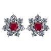 Certified 1.86 Ctw Ruby And Diamond 14k White Gold Halo