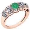 Certified 1.42 Ctw Emerald And Diamond VS/SI1 Halo Ring