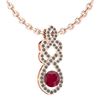 Image 1 : Certified 1.26 Ctw Ruby And Diamond VS/SI1 Necklace 14K