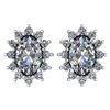Image 1 : 1.24 Ctw Diamond 14k White Gold Halo Stud Earrings