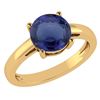 Certified 1.00Ctw Genuine Blue Sapphire 14k Yellow Gold