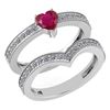 Certified 0.90 Ctw Ruby And Diamond Wedding/Engagement
