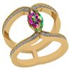 Certified 1.52 Ctw Mystic Topaz And Diamond VS/SI1 Ring