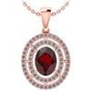 Certified 1.56 Ctw Garnet And Diamond 18K Rose Gold Hal