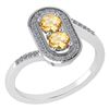 Certified 0.68 Ctw Citrine And Diamond 14k White Gold H