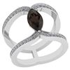 Certified 1.52 Ctw Smoky Quartz And Diamond VS/SI1 Ring